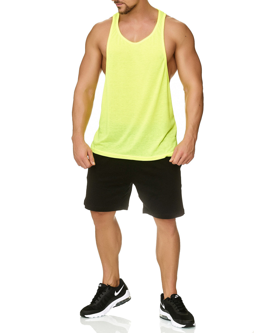 Muscle Shirt Herren Tank Top Neon Gelb