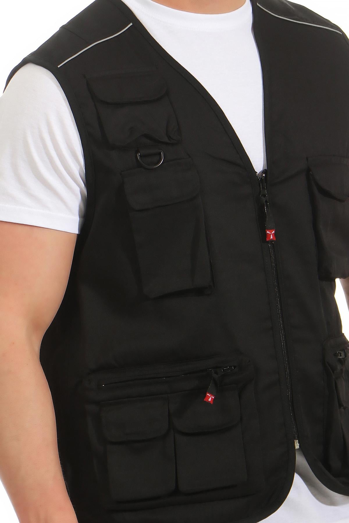 praktische Weste mit Taschen in Schwarz