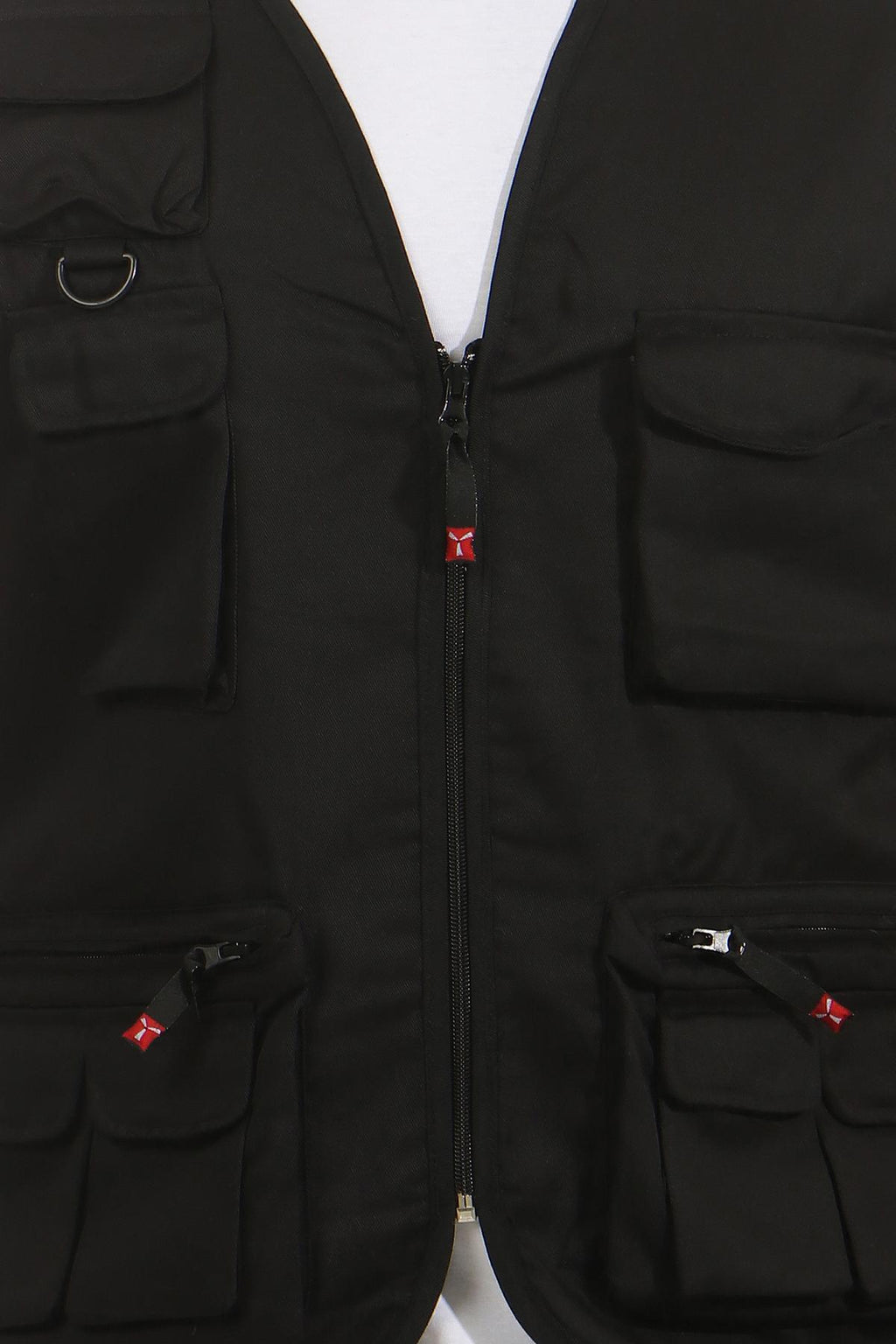 duenne Arbeitsweste mit Reißverschluss in Schwarz