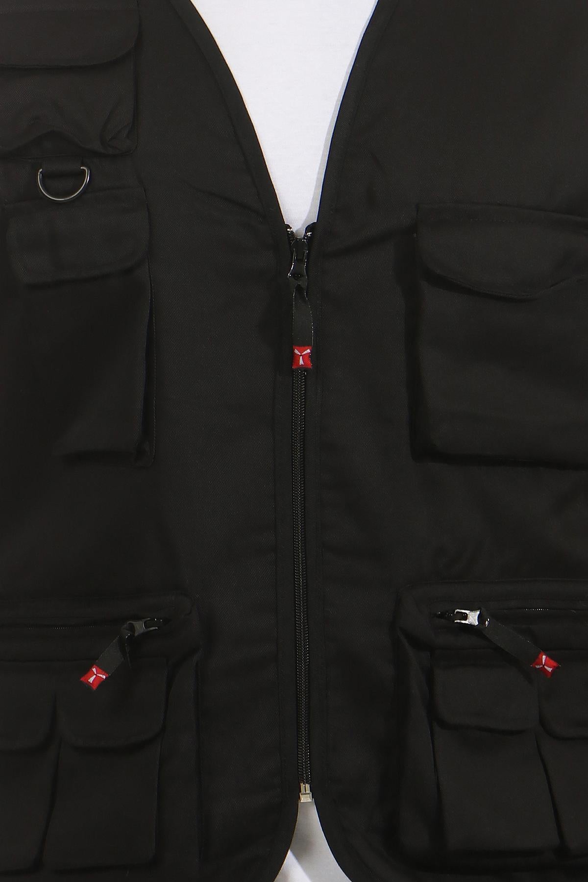 duenne Arbeitsweste mit Reißverschluss in Schwarz