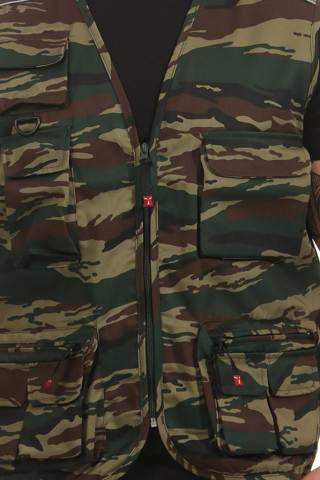 duenne Arbeitsweste mit Reißverschluss in Camouflage