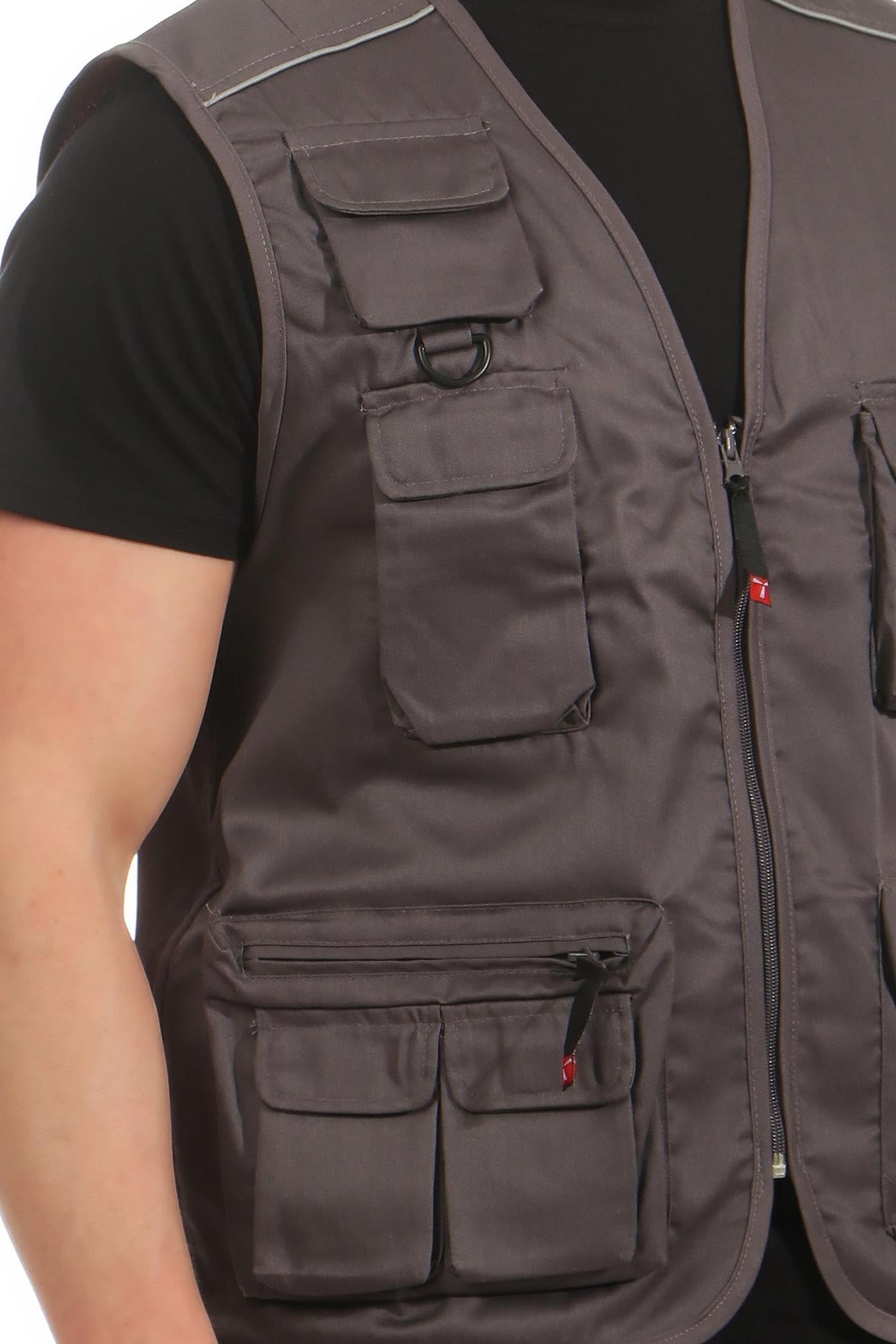 praktische Weste mit Taschen in Anthrazit