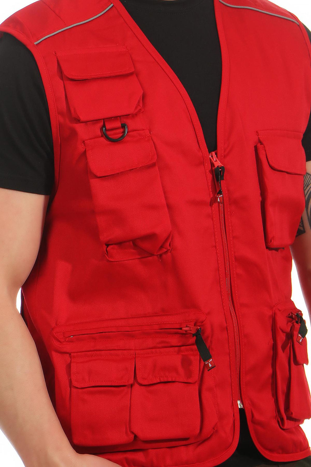 praktische Weste mit Taschen in Rot