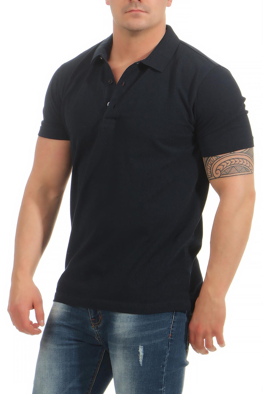kurzarm Poloshirt günstig in Dunkelblau
