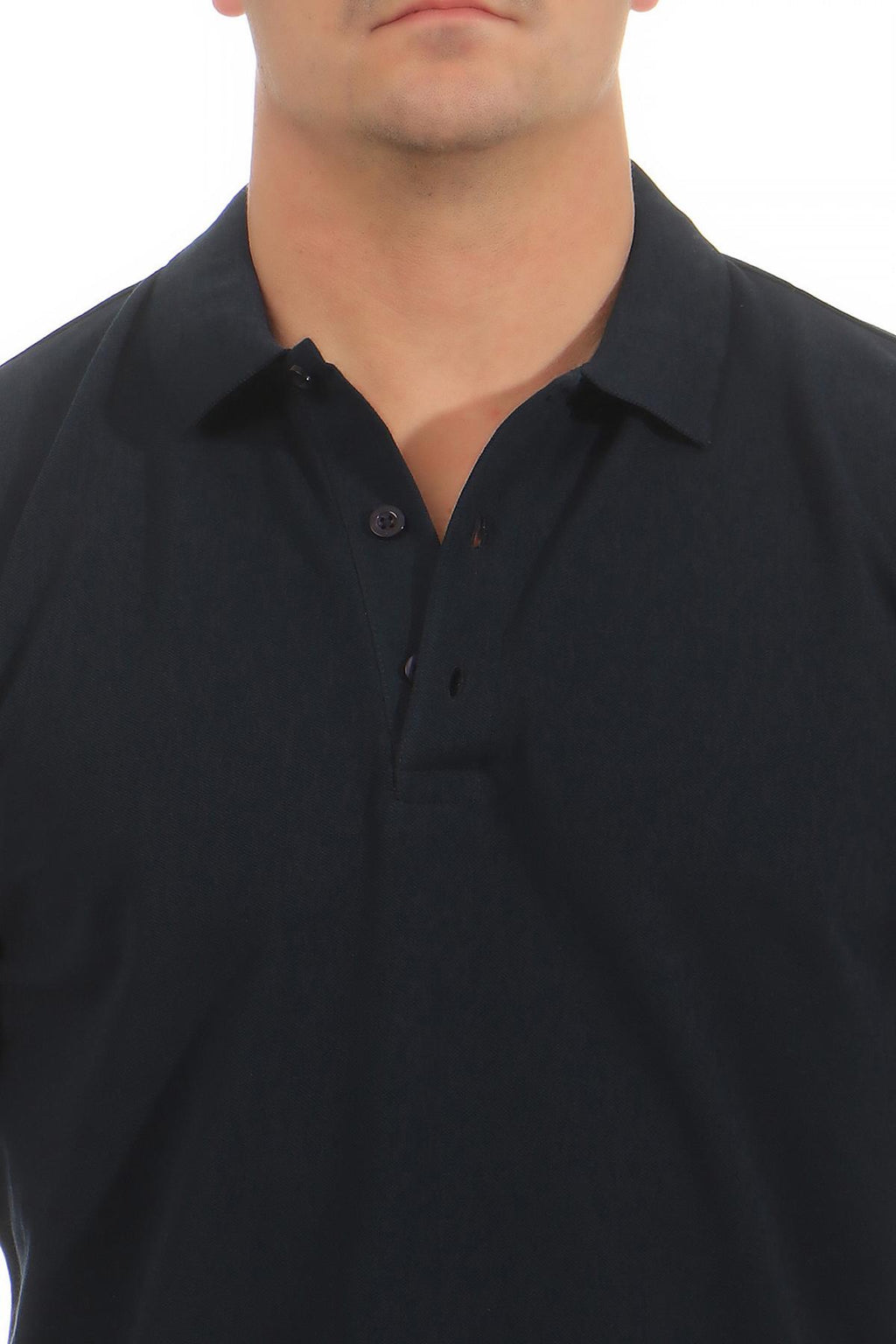 Poloshirt für Männer mit 3-Knopfleiste und Kragen in Dunkelblau