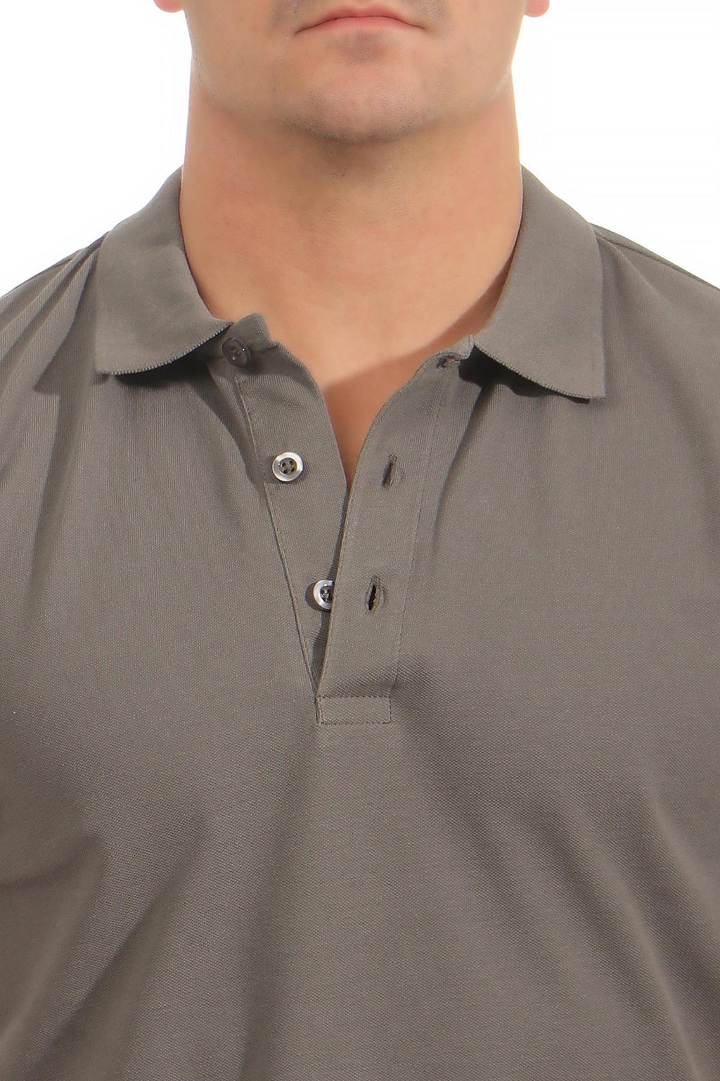 Poloshirt für Männer mit 3-Knopfleiste und Kragen in Anthrazit