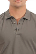 Poloshirt für Männer mit 3-Knopfleiste und Kragen in Anthrazit