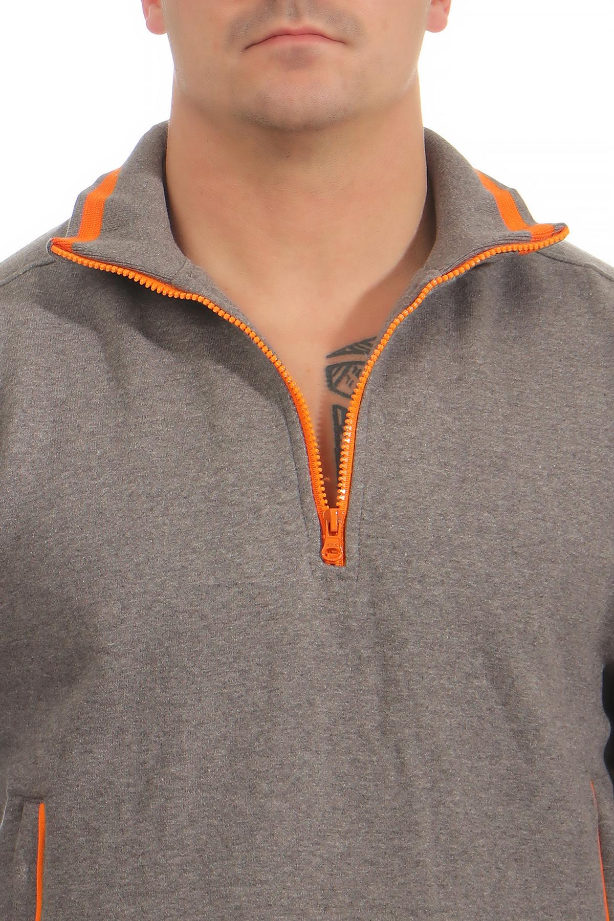 hochwertiger Pullover mit Reißverschluss Anthrazit