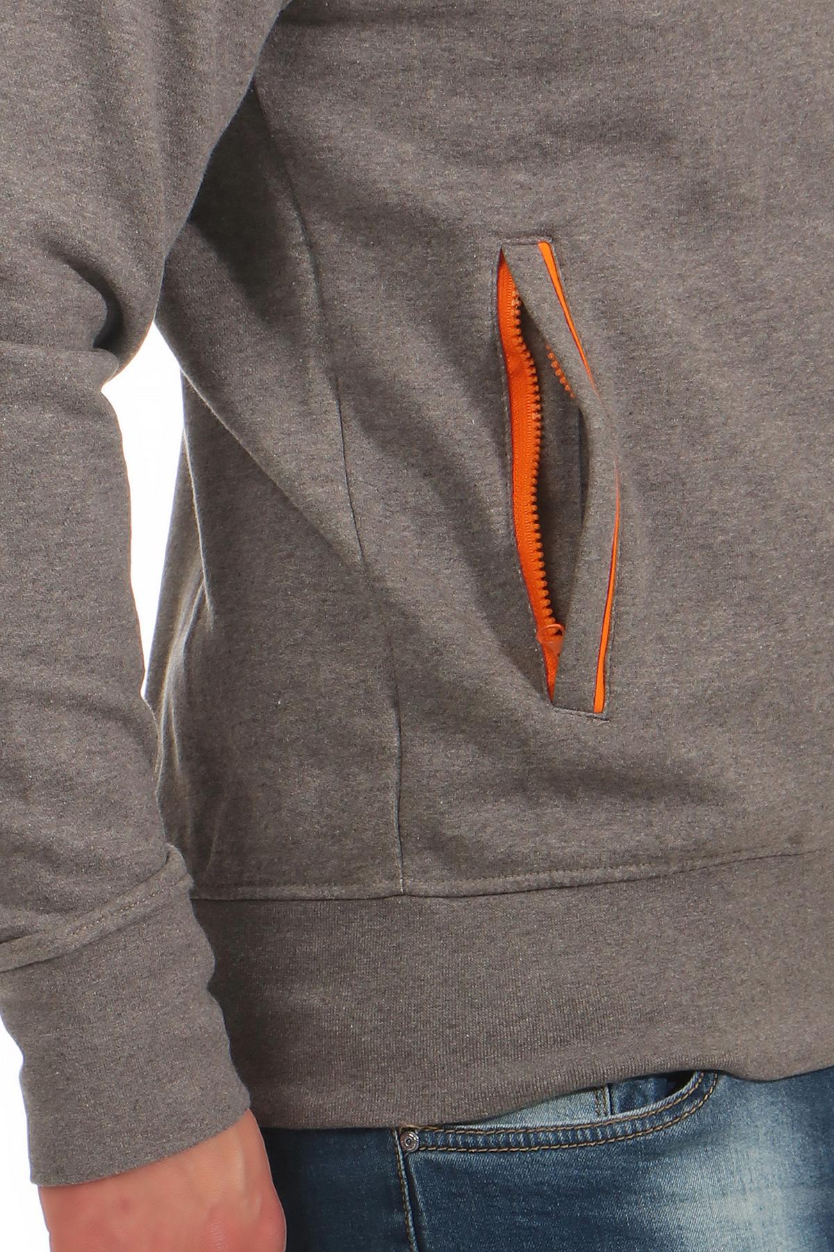 Anthrazitfarbener Männer Arbeitspullover mit Kontrastnähten 