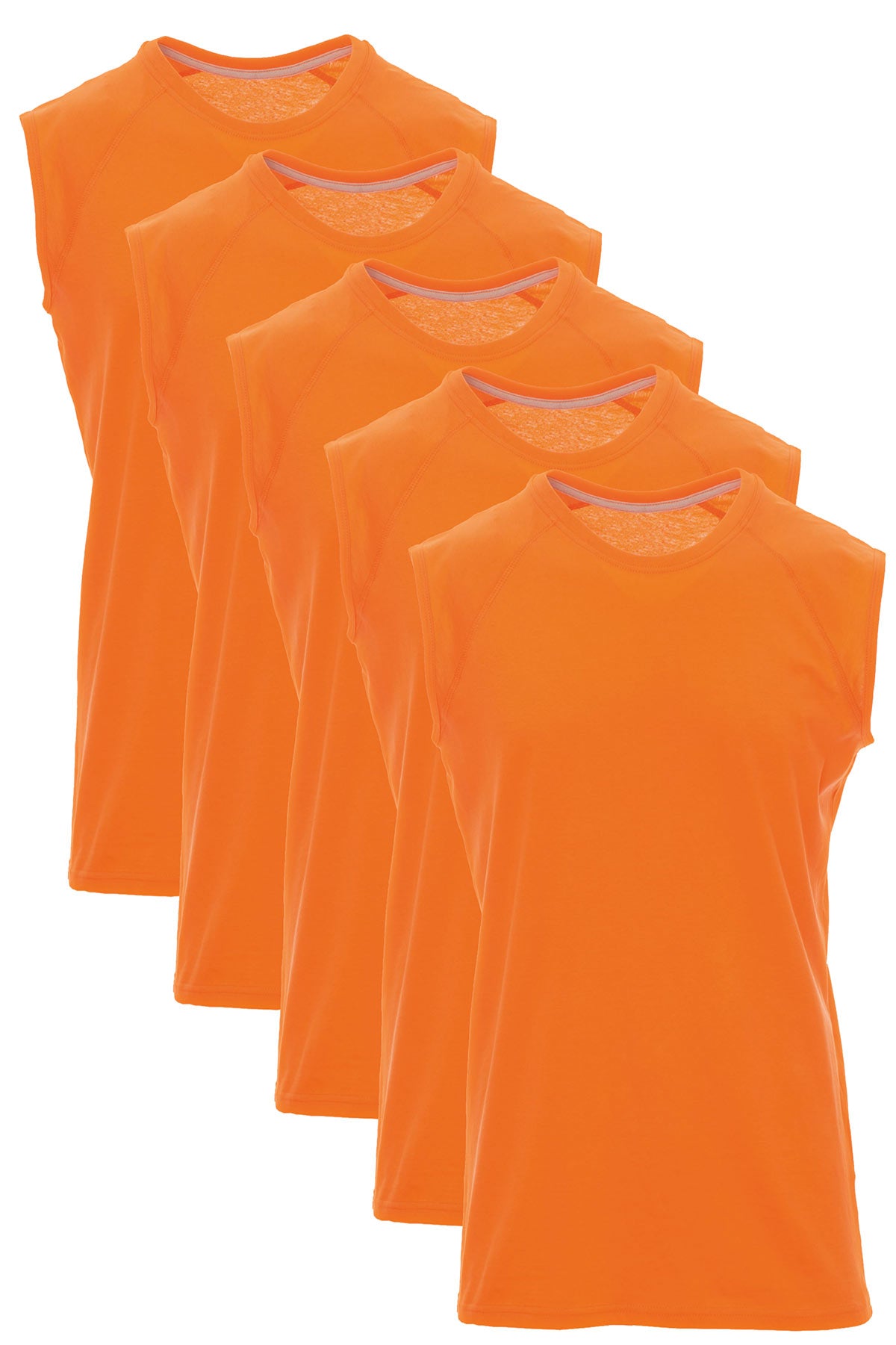 Herren Shirts ohne Aermel 5er Pack Orange