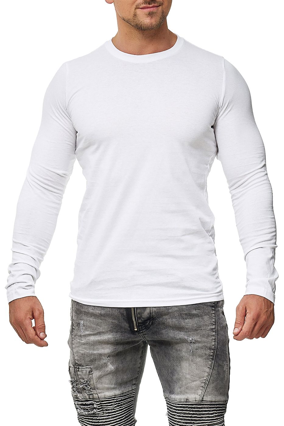 Herren Langarmshirt 100% Baumwolle Pineta