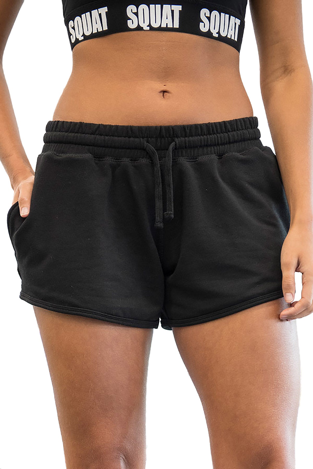 Kurze Damen Sporthose Schwarz