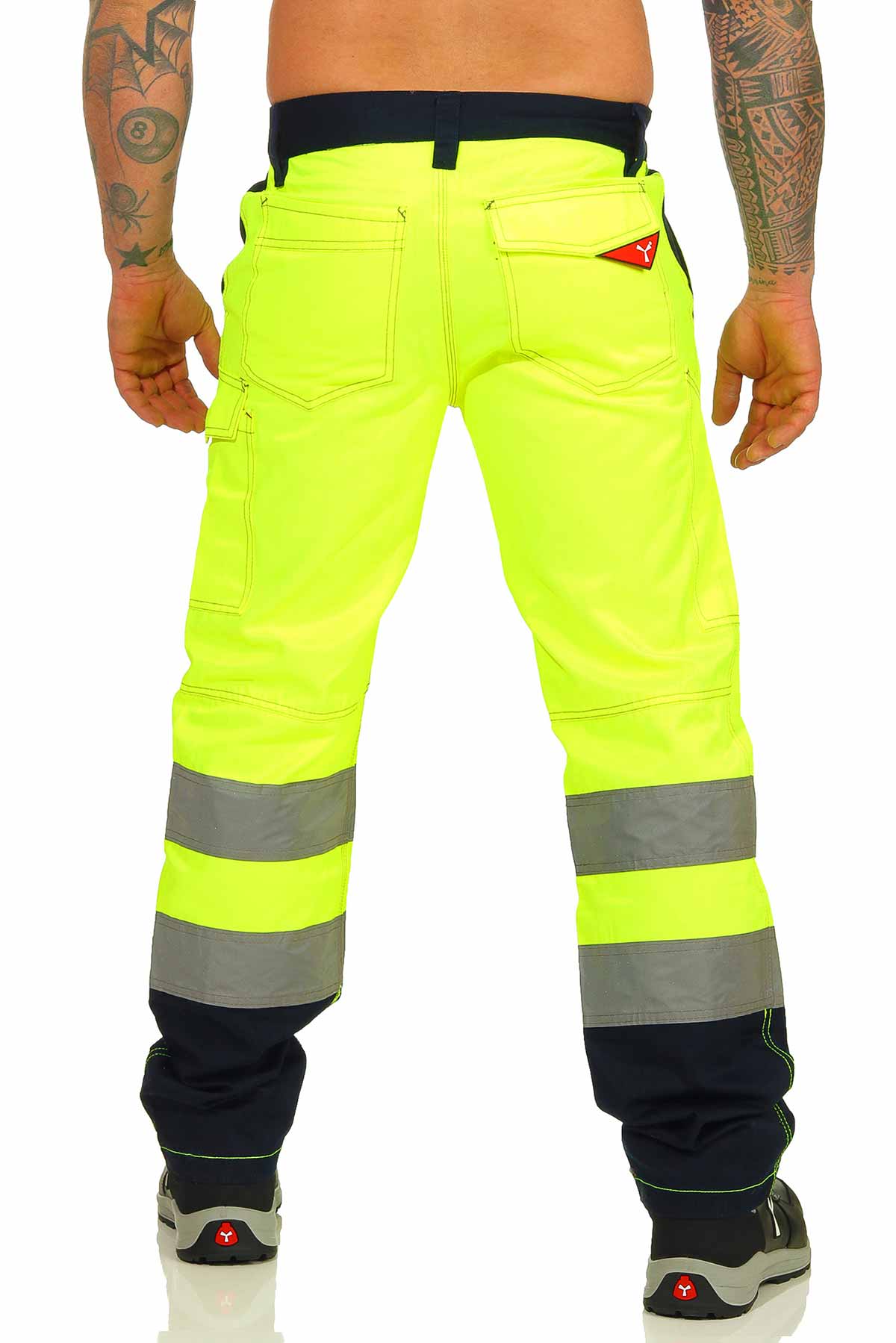 Arbeitshose in Warnschutzfarben