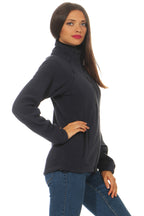Fleecejacke für Damen warm Outdoor in Dunkelblau