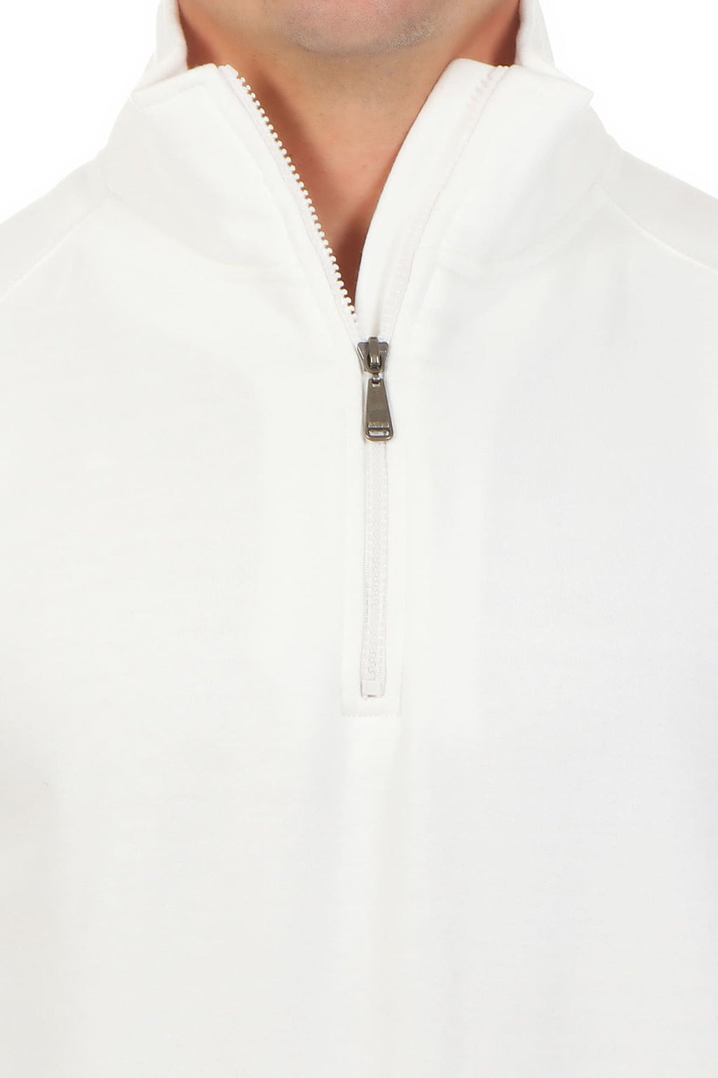 Herren Troyer Sweatshirt in Weiß