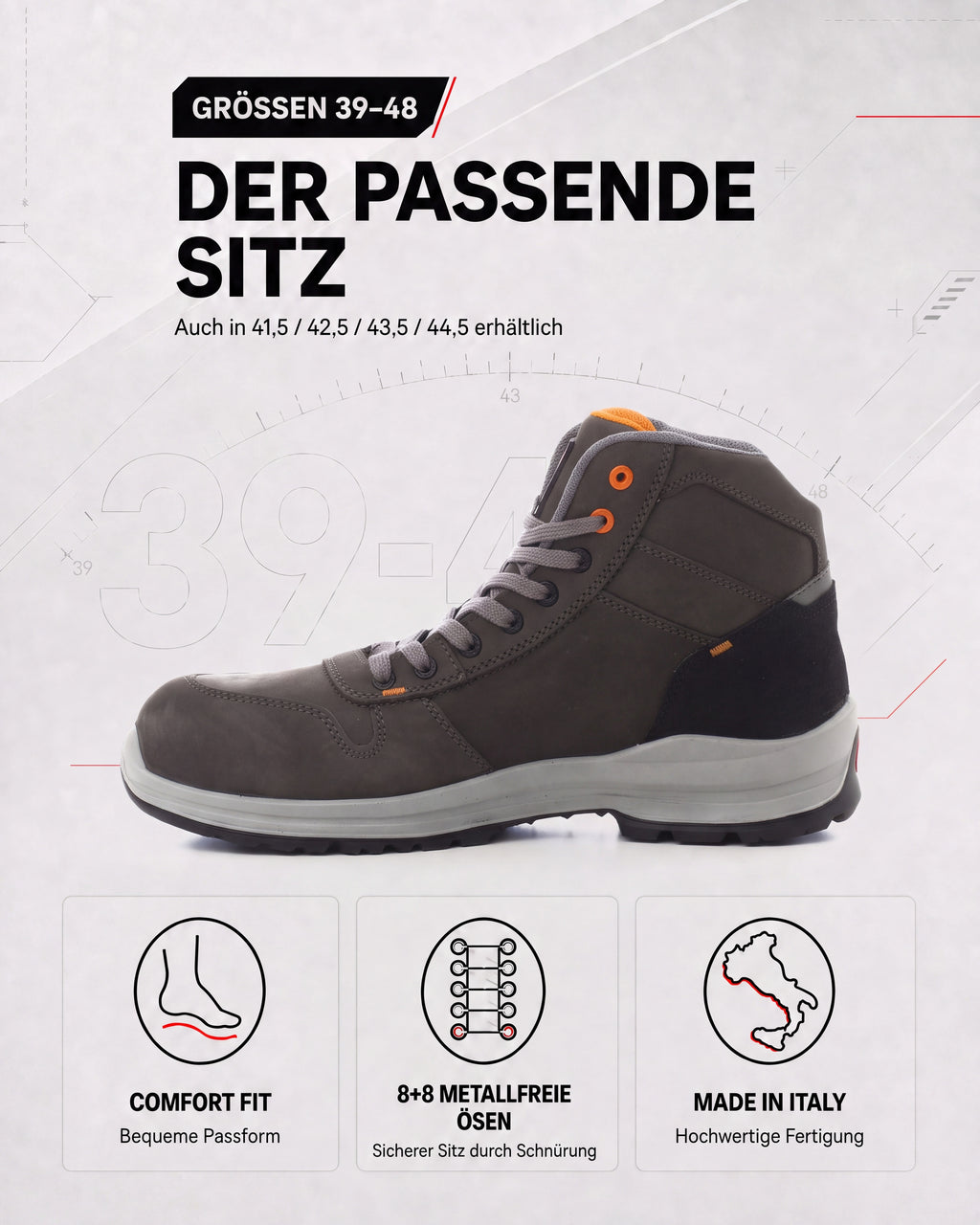 Herren Sicherheitsschuh Arbeitsschuh S3 knöchelhoch Get Force Mid