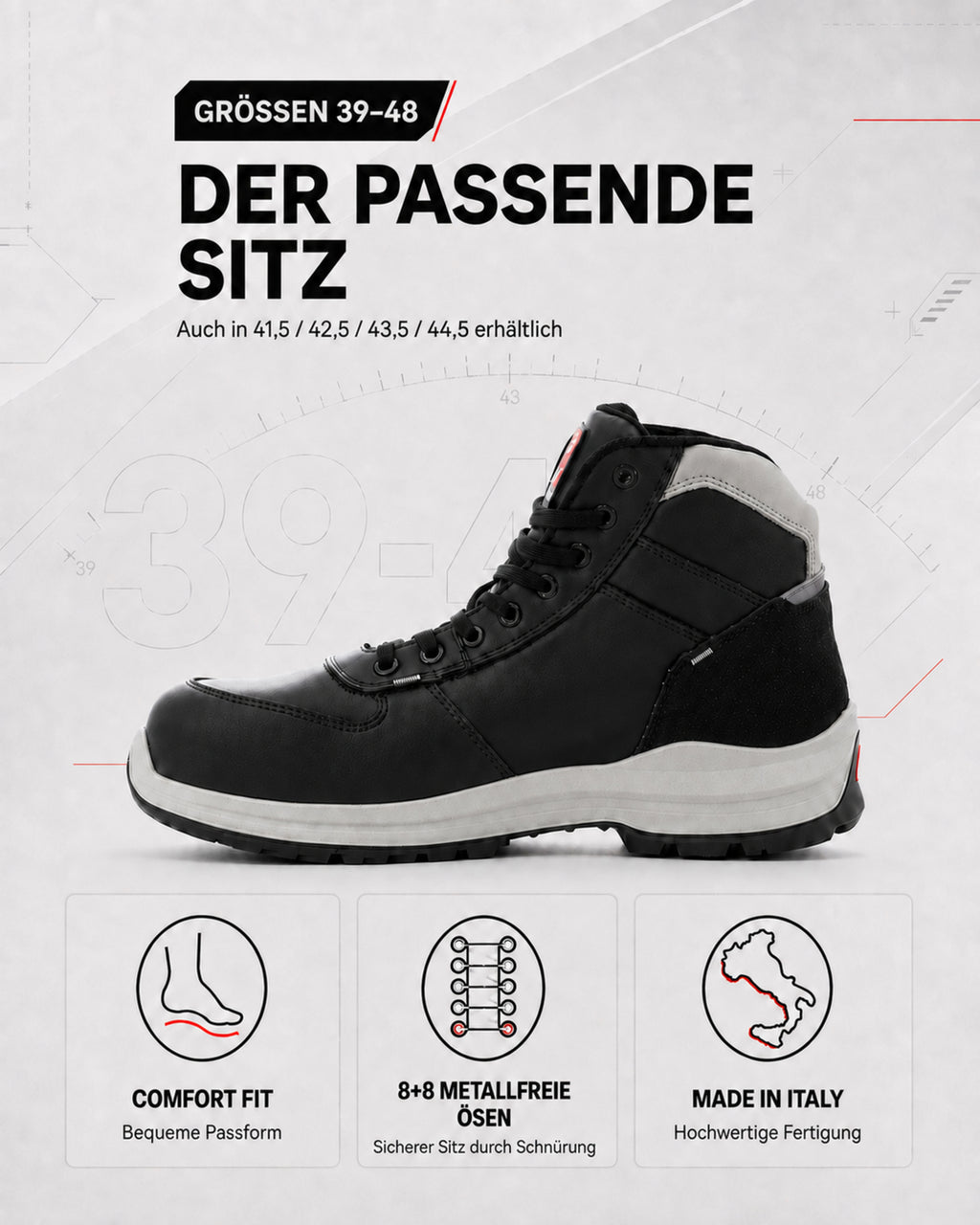 Herren Sicherheitsschuh Arbeitsschuh S3 Leder knöchelhoch Get Force