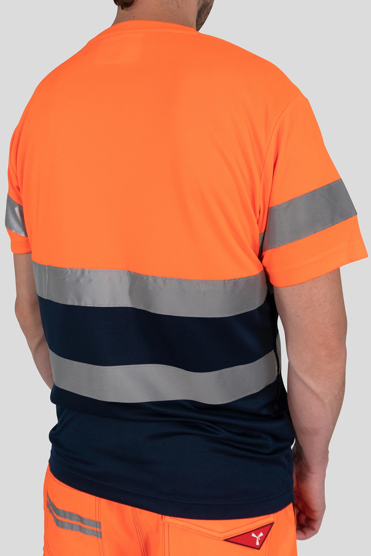 Herren Warnschutz T-Shirt mit Reflexstreifen Hohe Sichtbarkeit EN ISO 20471 Klasse 2 Delta