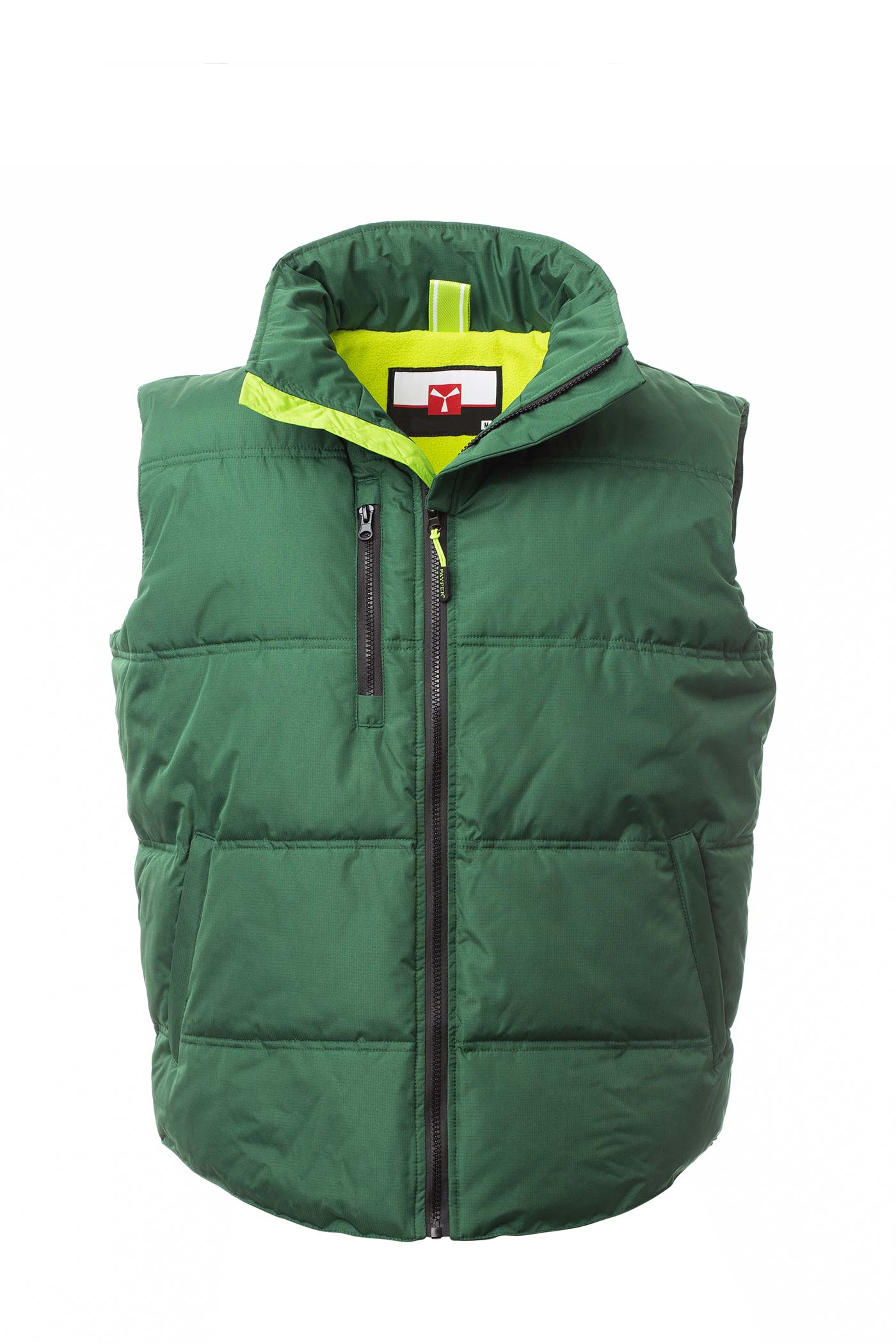 Herren Steppweste mit Reißverschlusstaschen wattiert in Grün
