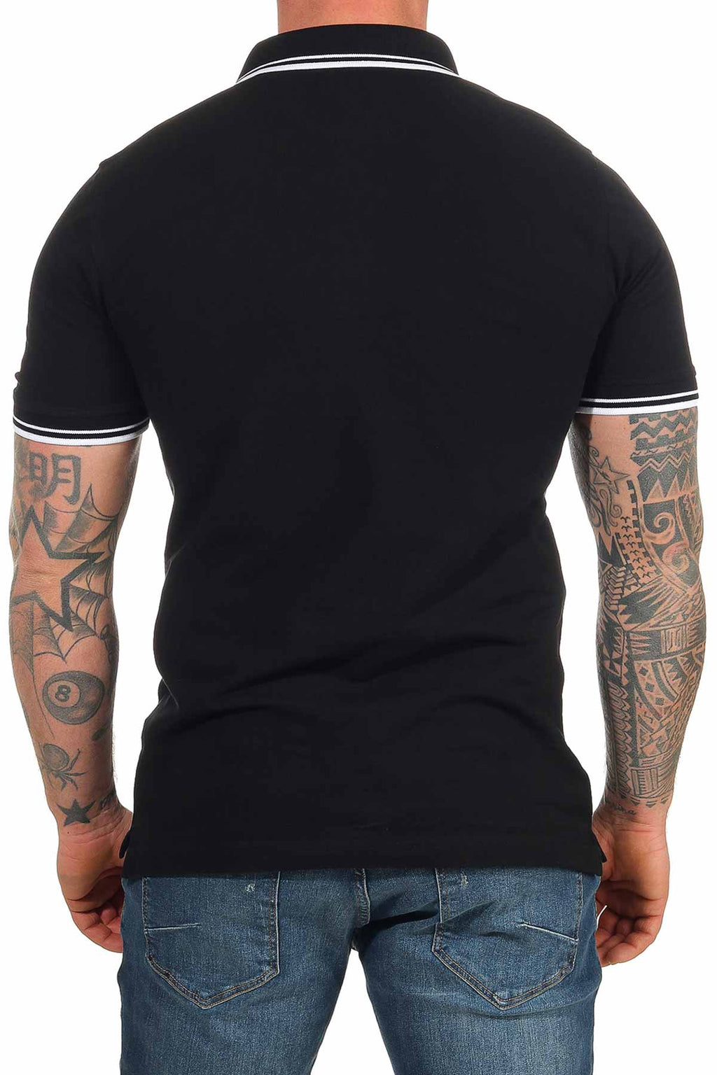 günstiges Basic Poloshirt für Männer in großen Größen in Schwarz