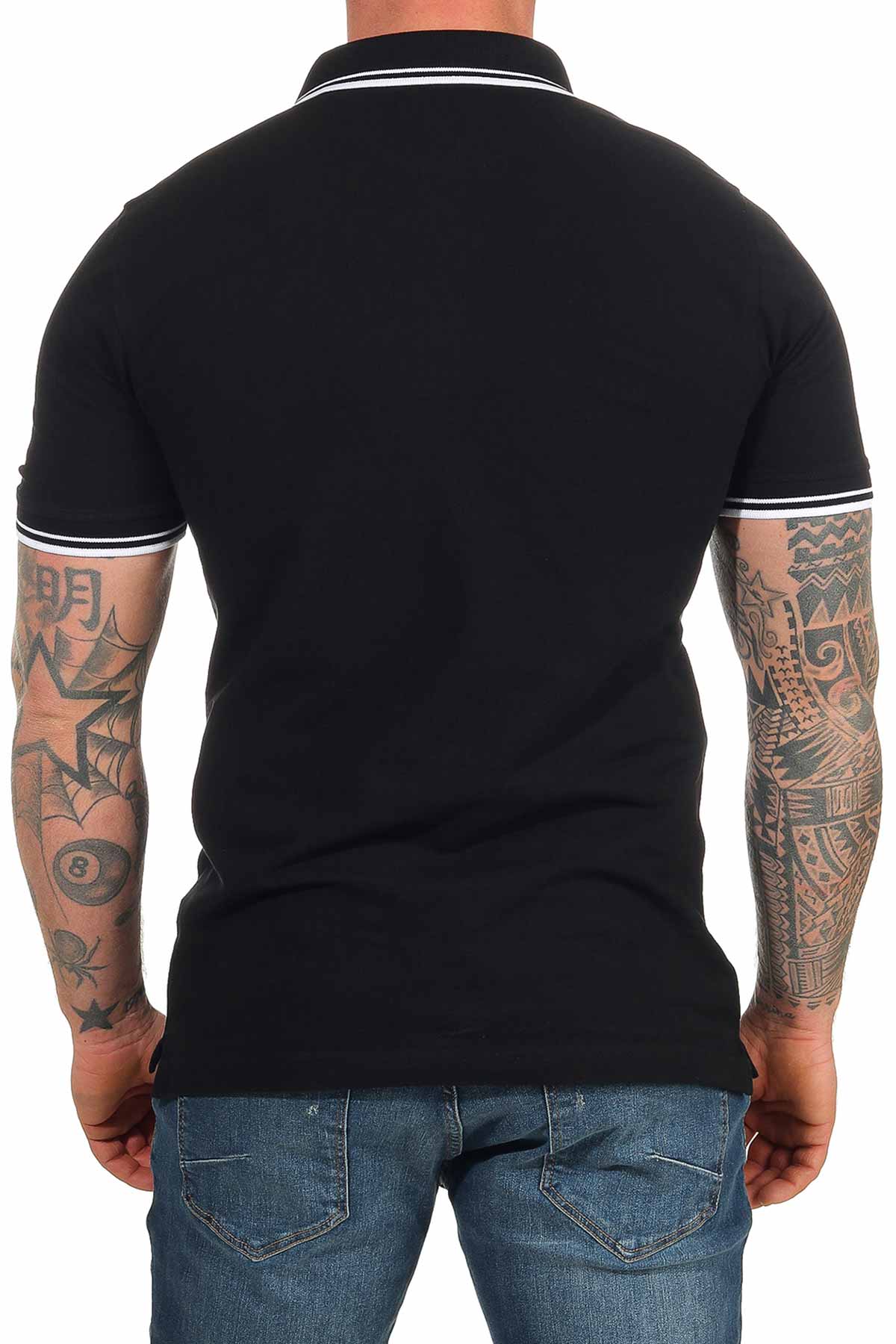 günstiges Basic Poloshirt für Männer in großen Größen in Schwarz