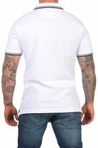 Herren Poloshirt mit 3-Knopfleiste und Kragen robust in Weiß