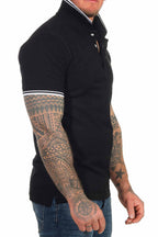 Basic Poloshirt kurarm Männer in Schwarz