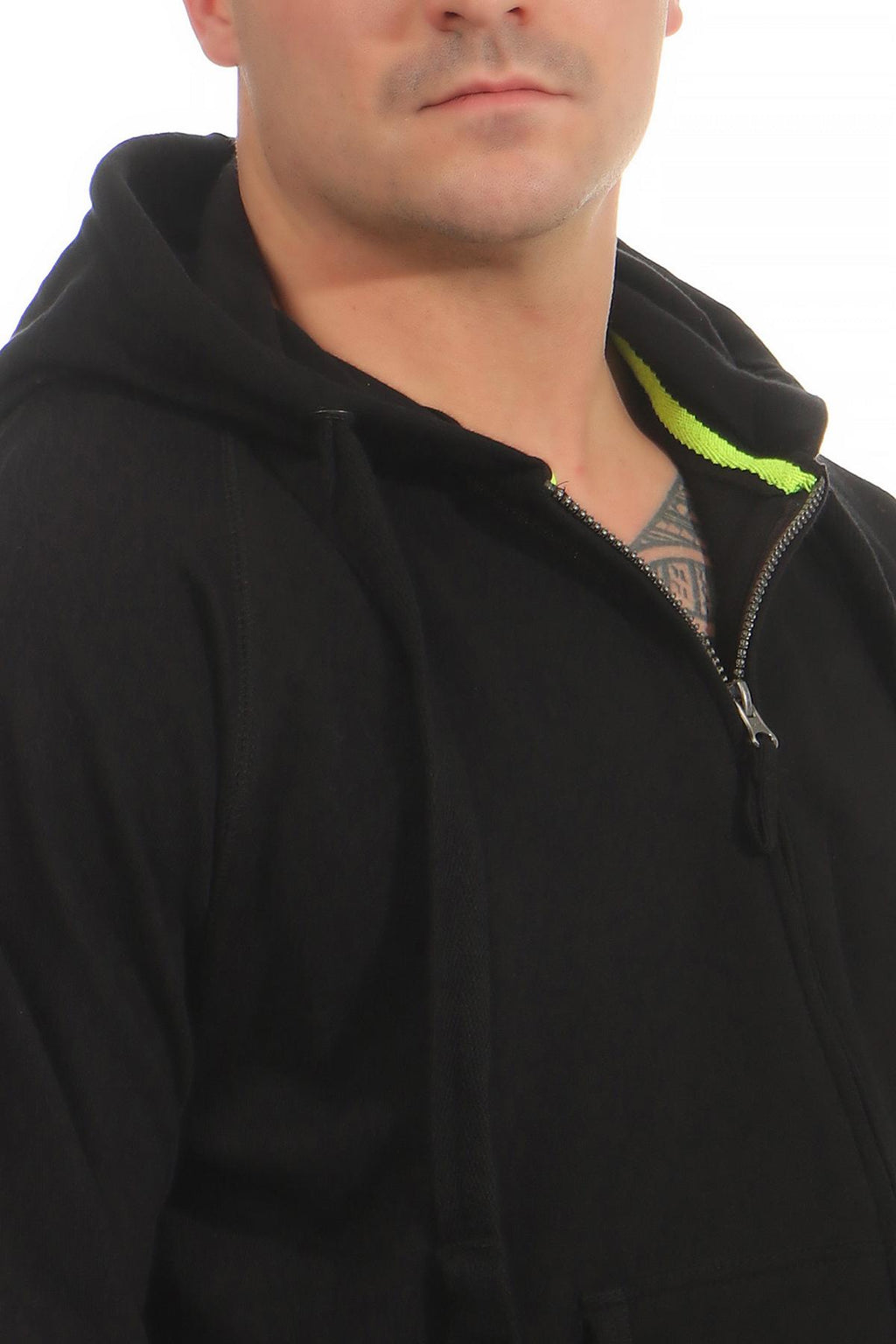 Herren Sweatjacke mit Kordelzug in Schwarz