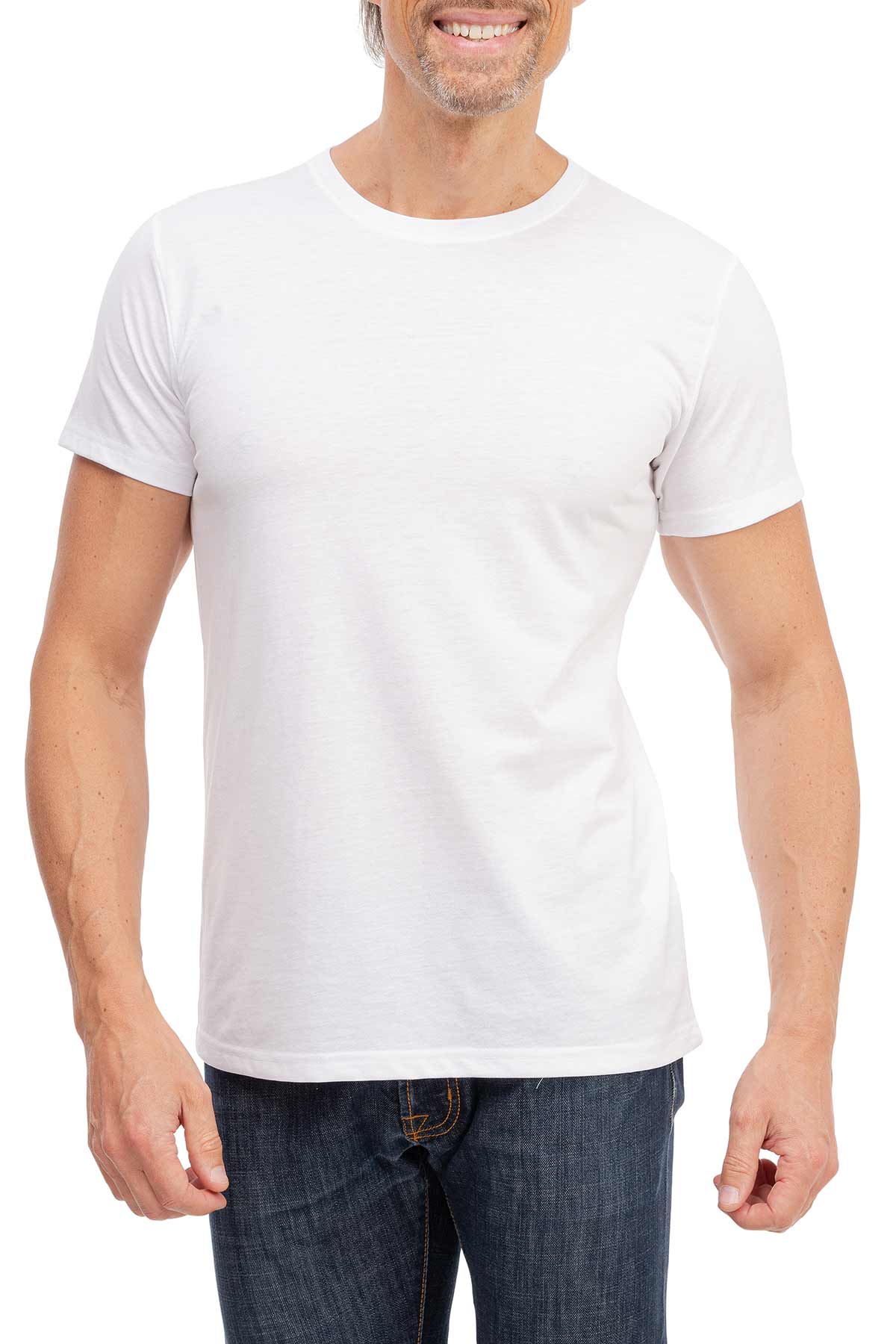 Herren T-Shirt Rundhals Meliert Comfort Bügelfrei