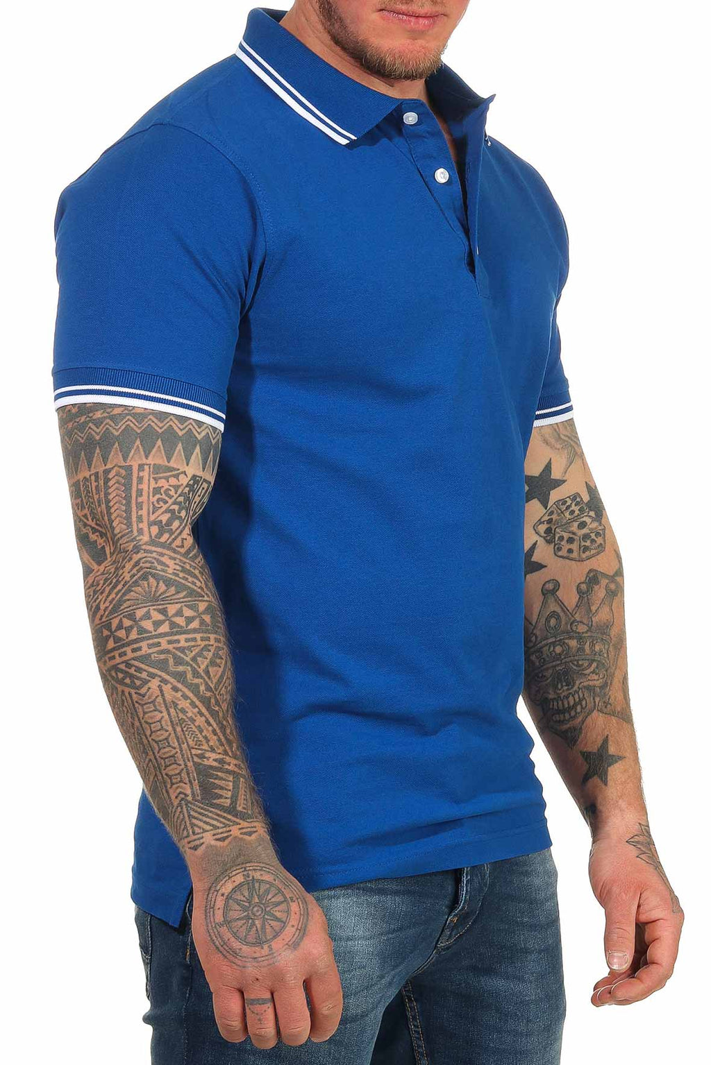 Basic Poloshirt kurarm Männer in Blau