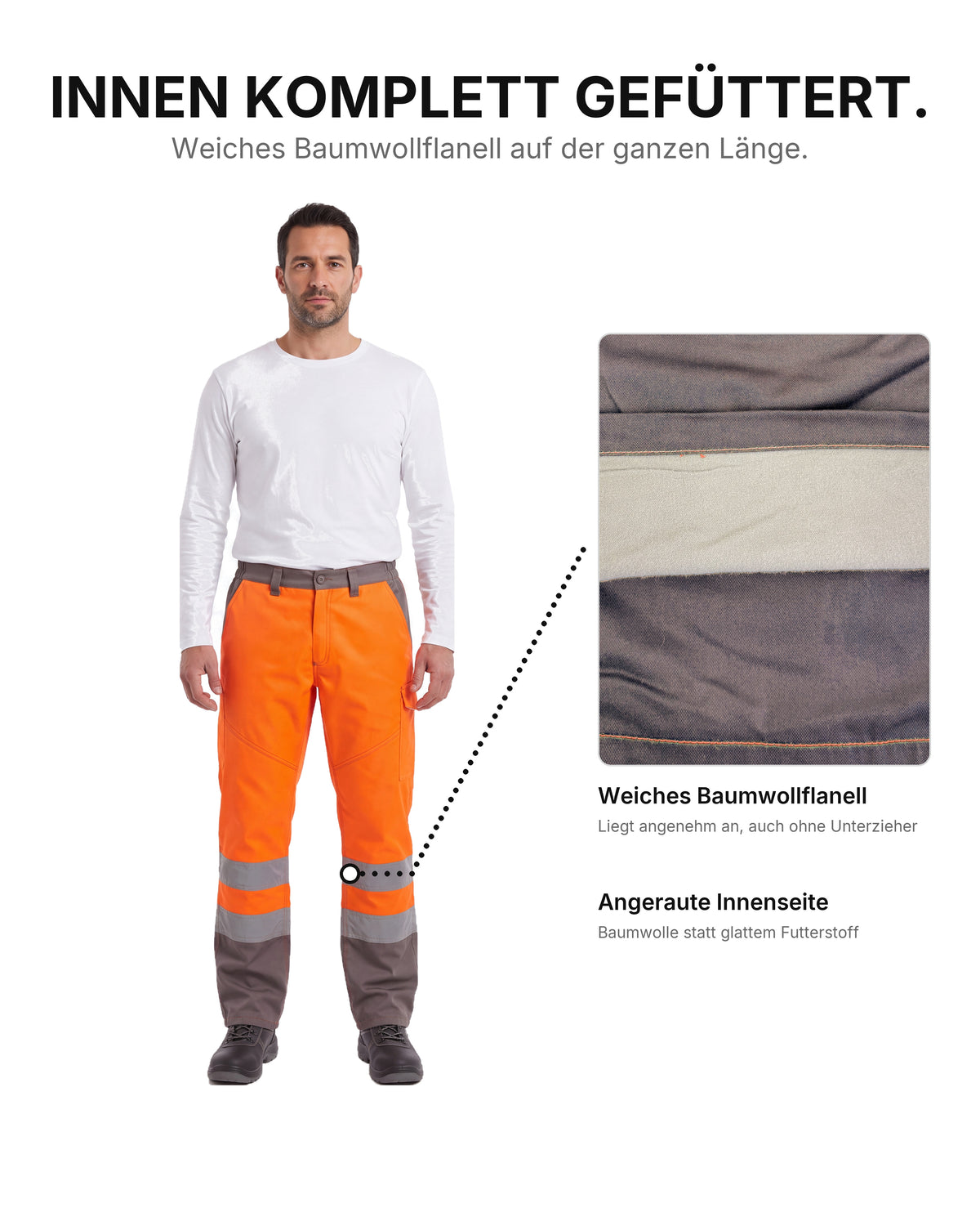 Herren Warnschutzhose gefüttert Charter Polar