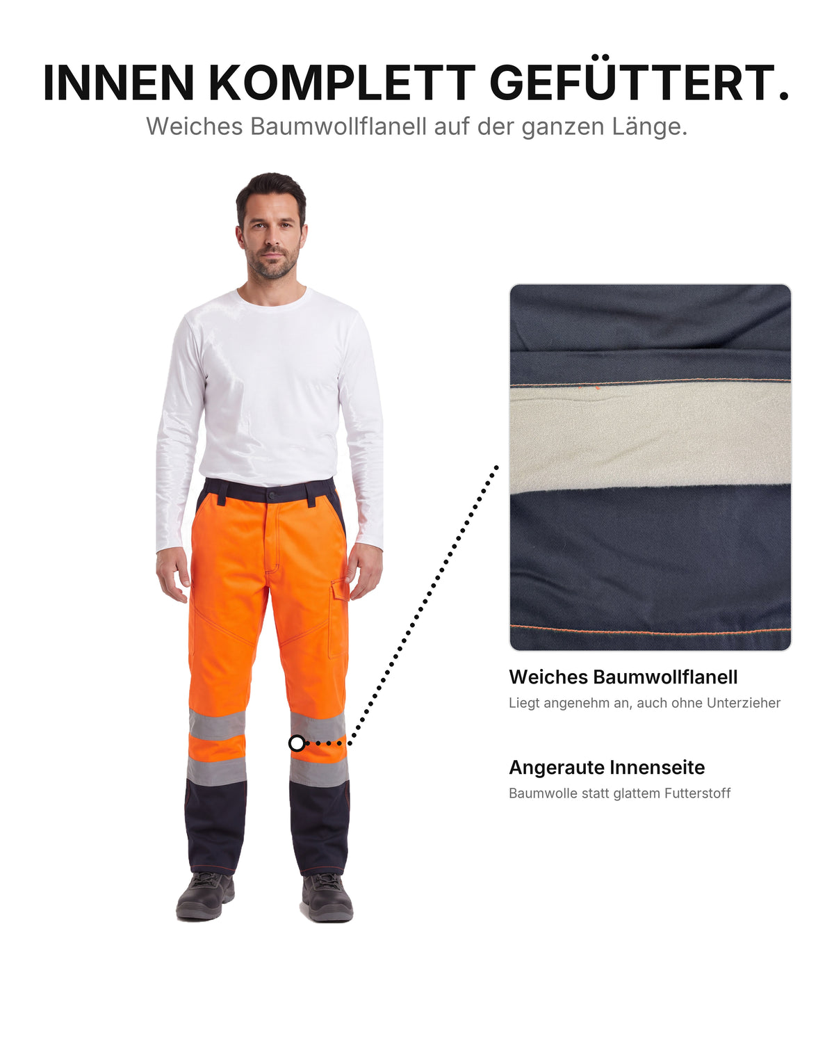 Herren Warnschutzhose gefüttert Charter Polar