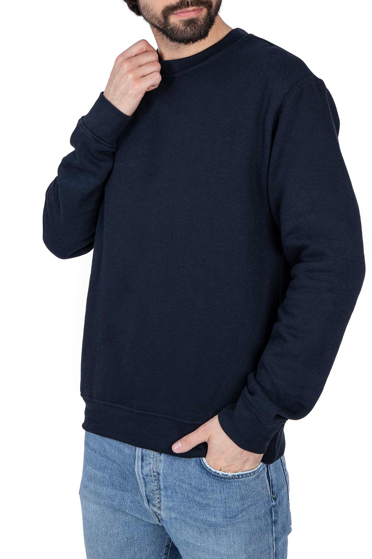 Herren Sweatshirt mit Rundhalsausschnitt