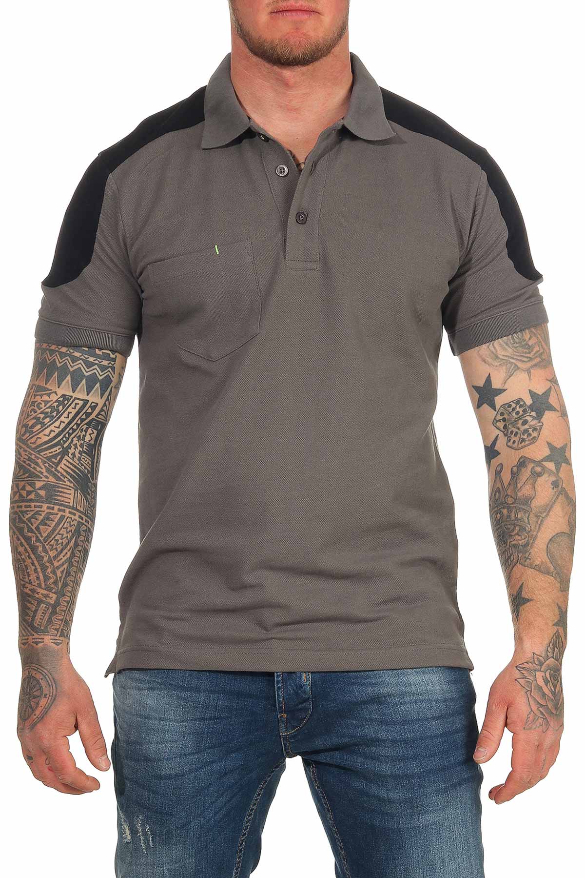 Zweifarbiges Polohemd fuer Herren