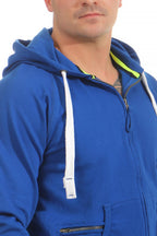 Sweatjacke für Männer mit Kapuze in Blau