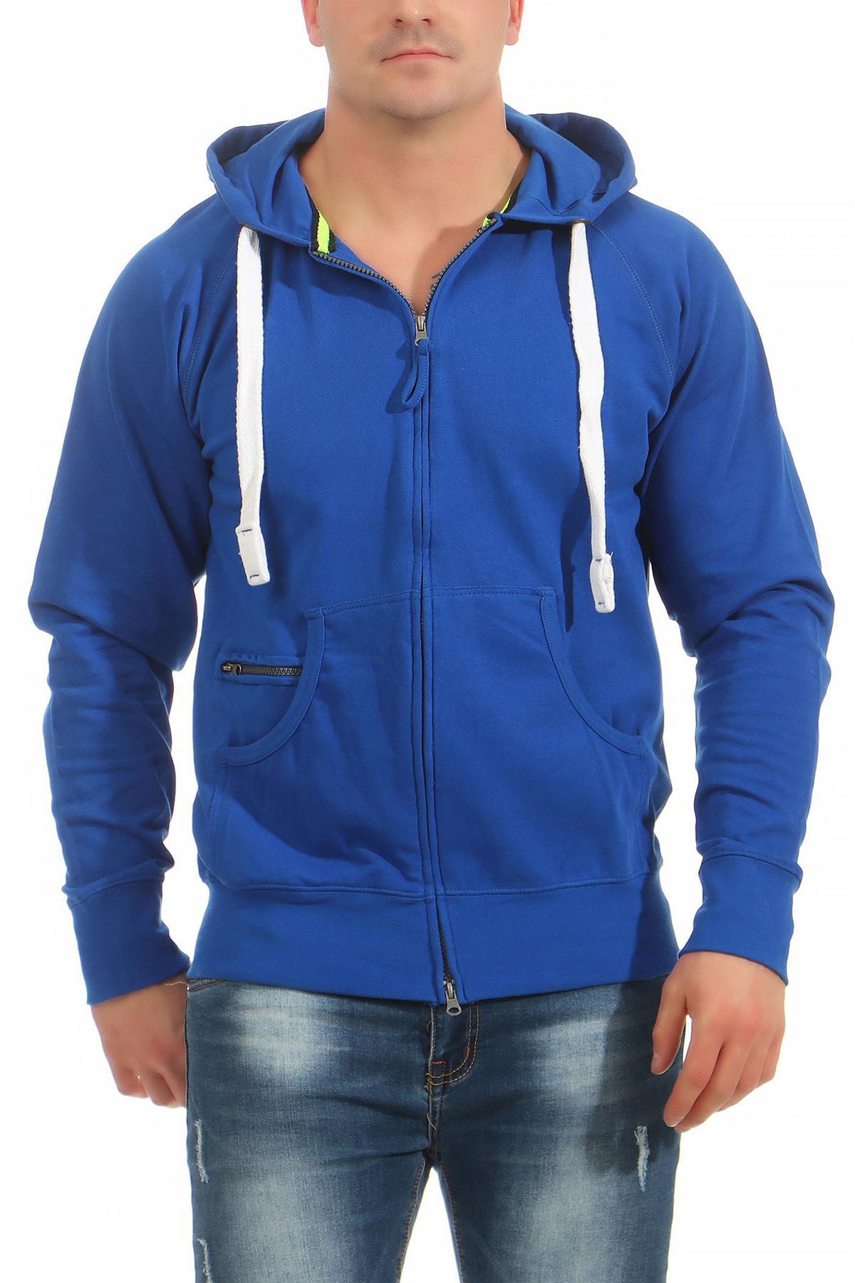 Herren Sweatjacke aus Baumwollmischung in Blau