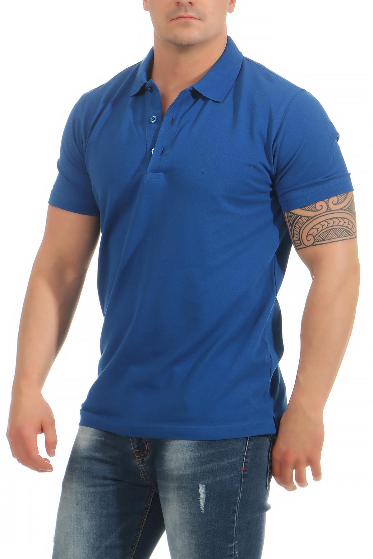 kurzarm Poloshirt günstig in Blau