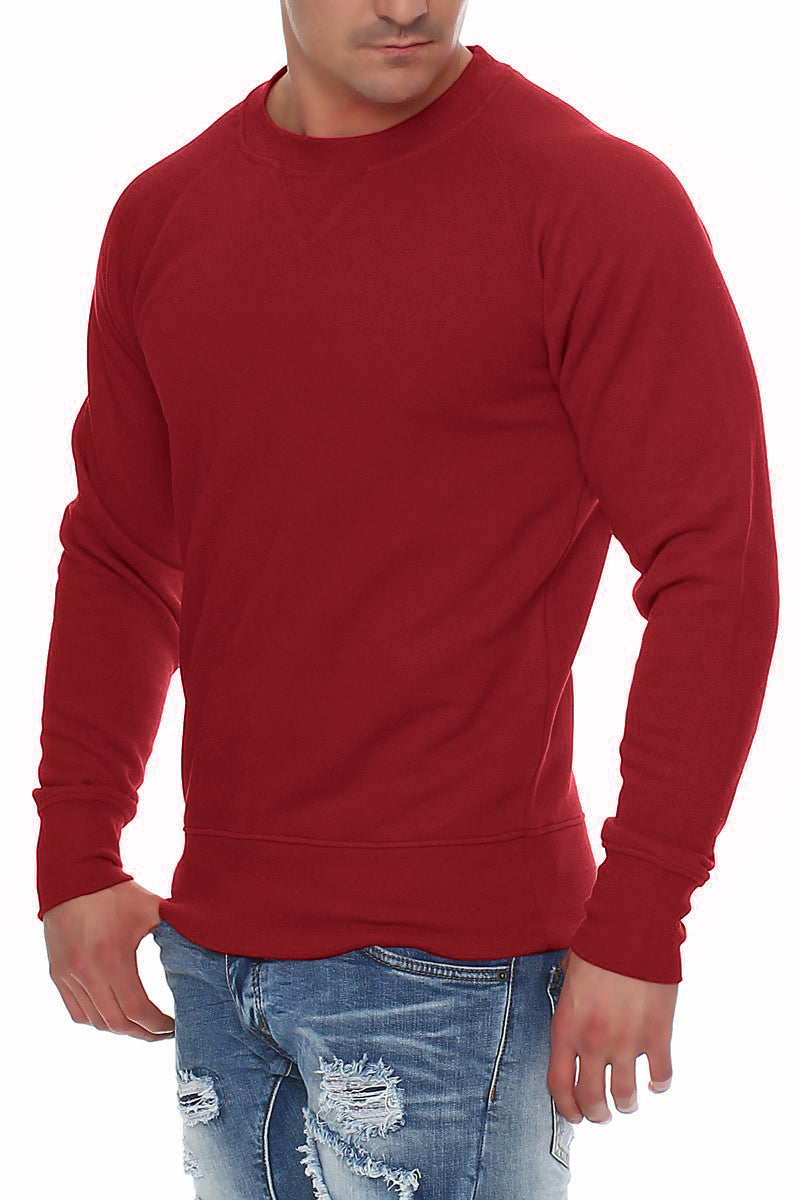 Basic Pullover für Männer Alltagssweatshirt in Bordeaux