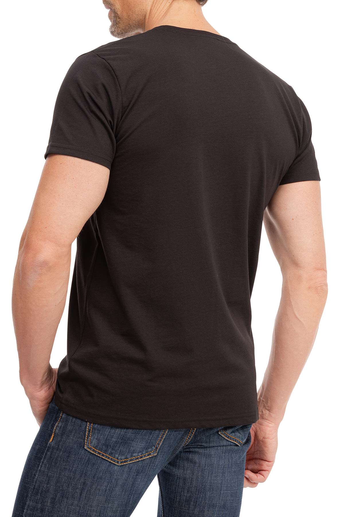 Herren T-Shirt Rundhals Meliert Comfort Bügelfrei
