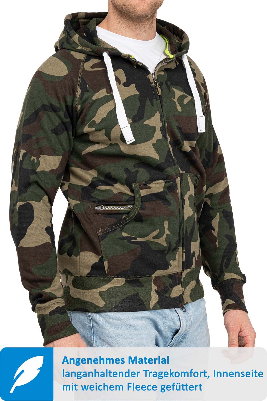 guenstige Sweatjacke fuer Maenner Tarnmuster