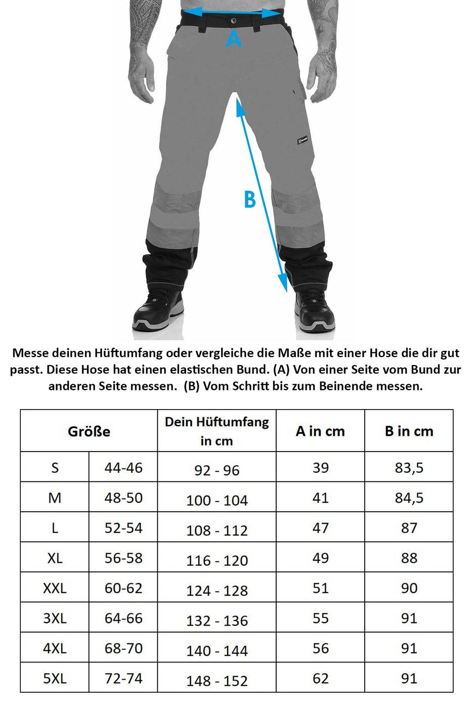 Herren Warnschutz Arbeitshose mit Reflexstreifen Charter