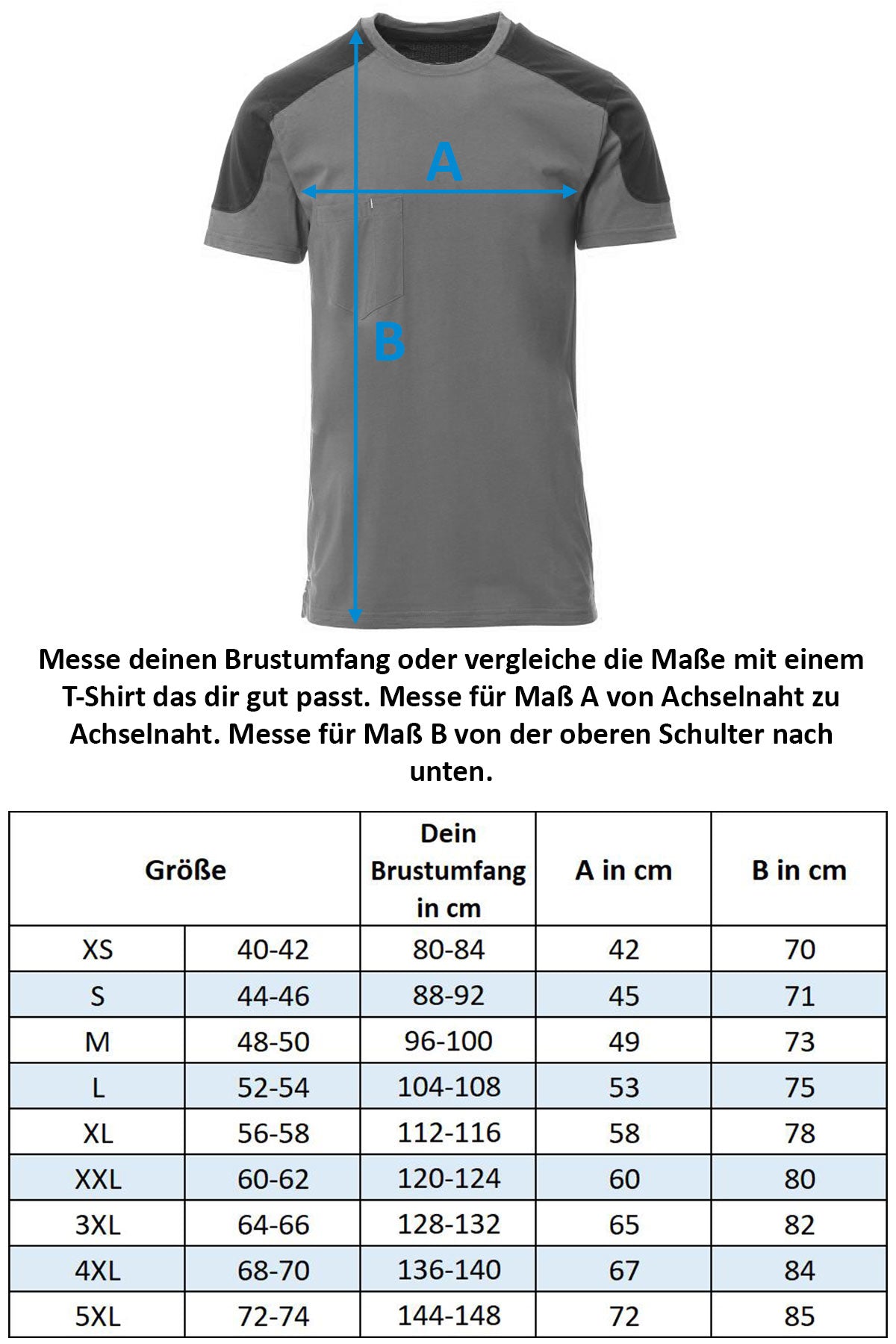 Herren zweifarbiges T-Shirt mit Brusttasche und Stifthalter Corporate