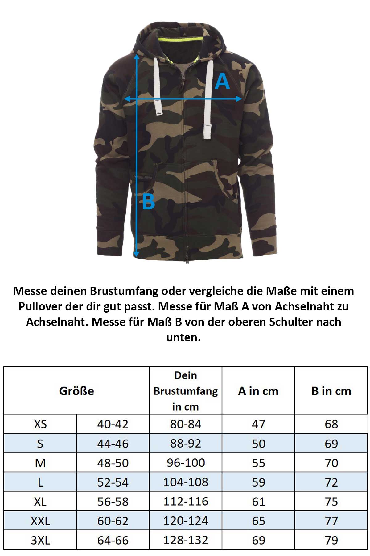 Herren Sweatjacke Camouflage Dallas