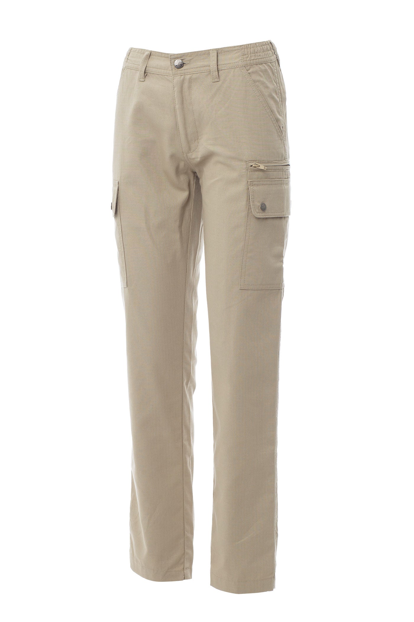 Damen Arbeitshose für die wärmeren Jahreszeiten mit praktischen Taschen in Khaki