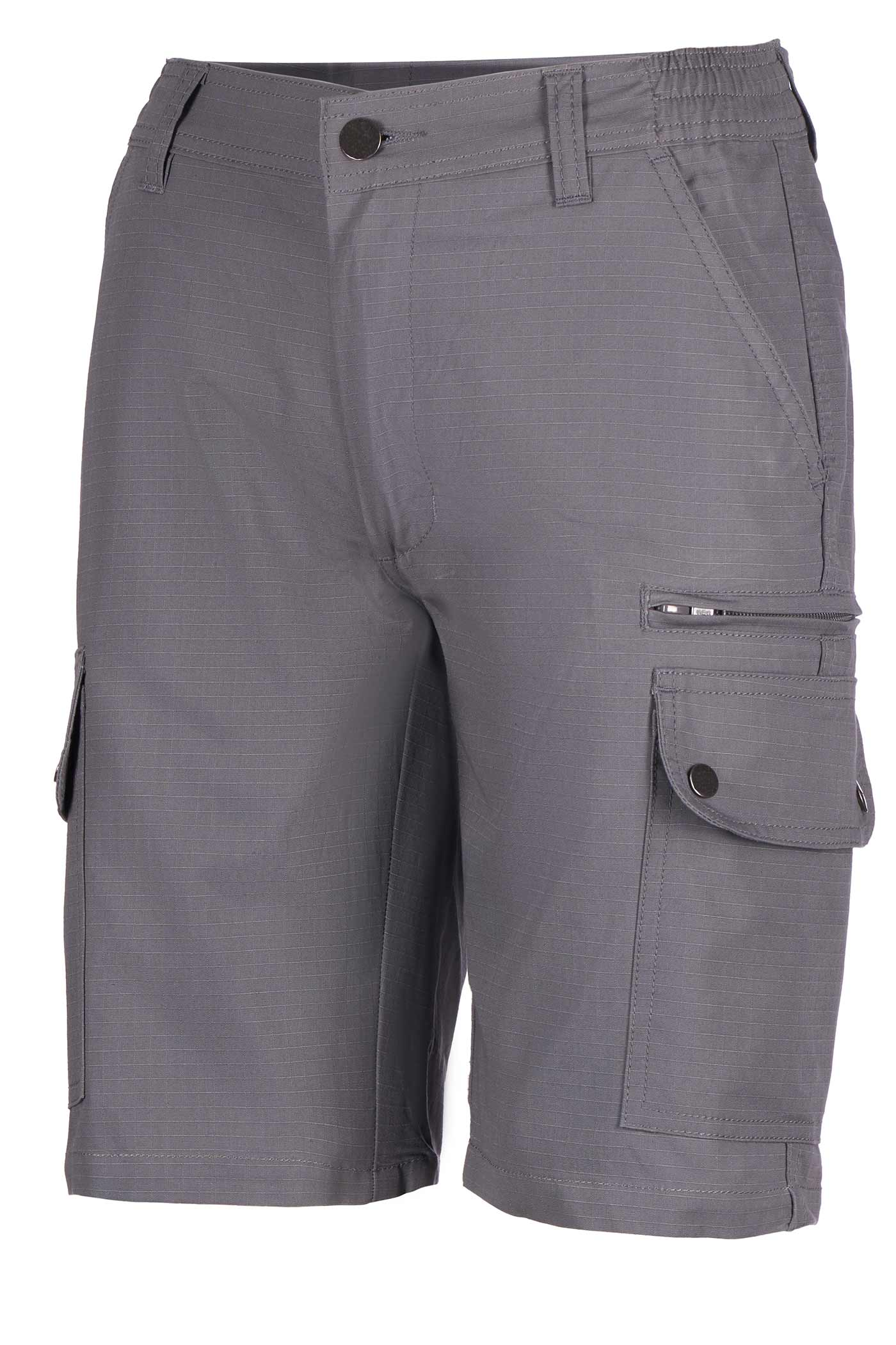 Damen Bermuda Shorts für die Arbeit mit funktionalen Taschen in Grau