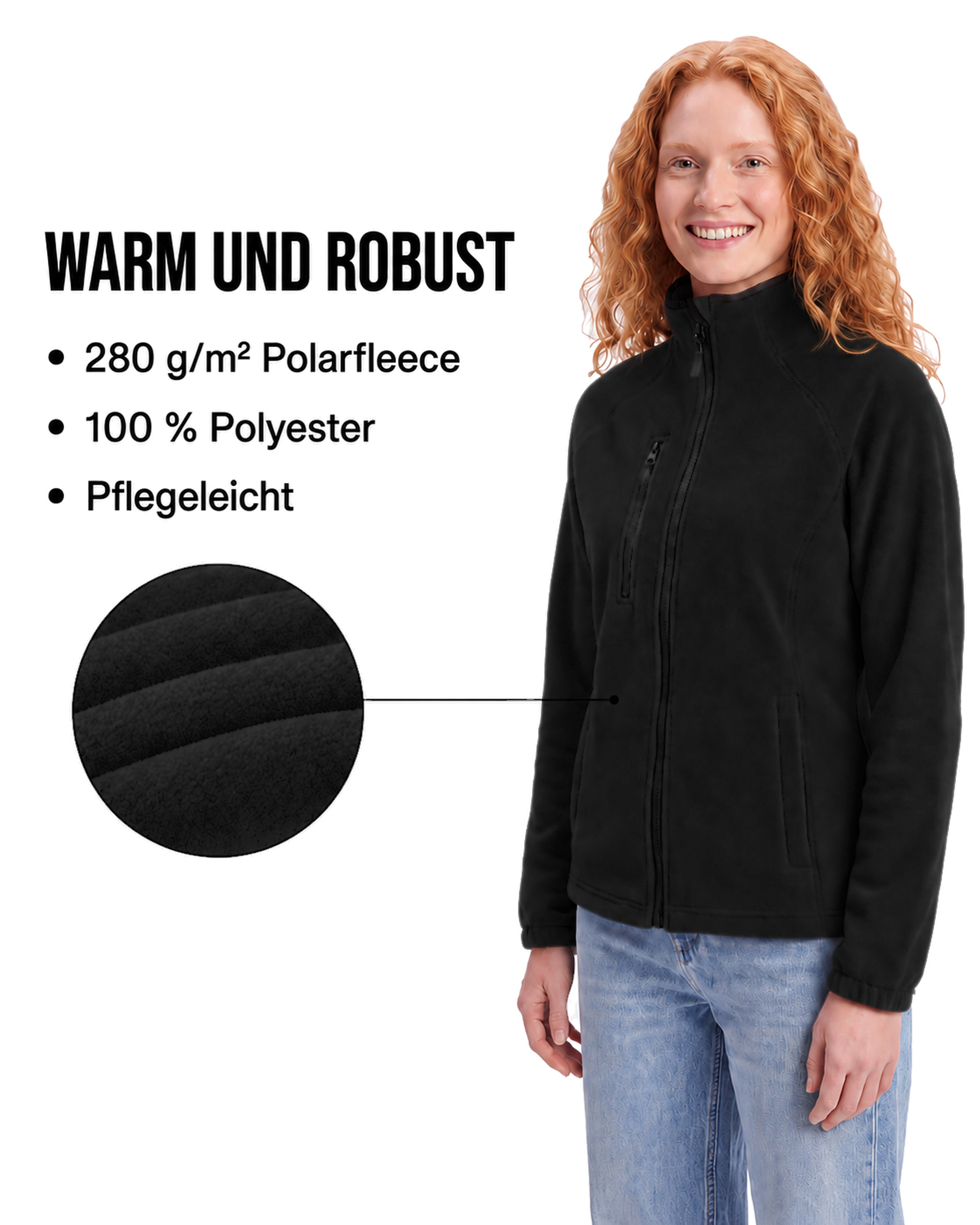 Damen Arbeits-Fleecejacke ohne Kapuze Norway