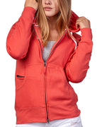 Damen Sweatjacke aus Baumwolle in Coral