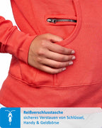 Seitentasche mit zusätzlichem Reißverschlussfach für Handy in Coral