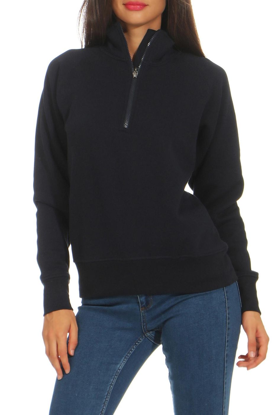 Damen Troyer aus Baumwollmischung in Dunkelblau