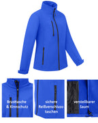 Softshelljacke Damen wasserdicht atmungsaktiv Arbeitsjacke mit Stehkragen Dublin